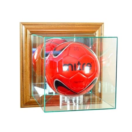 Perfect Cases Perfect Cases WMSOC-W Wall Mounted Soccer Display Case; Walnut WMSOC-W